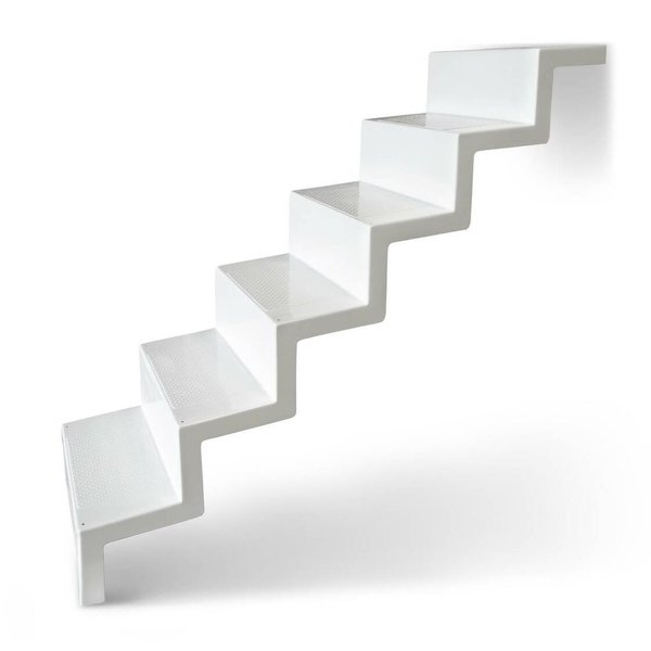 Treppe Eleganz 60 lang 5-stufig (Randbefestigung) weiß